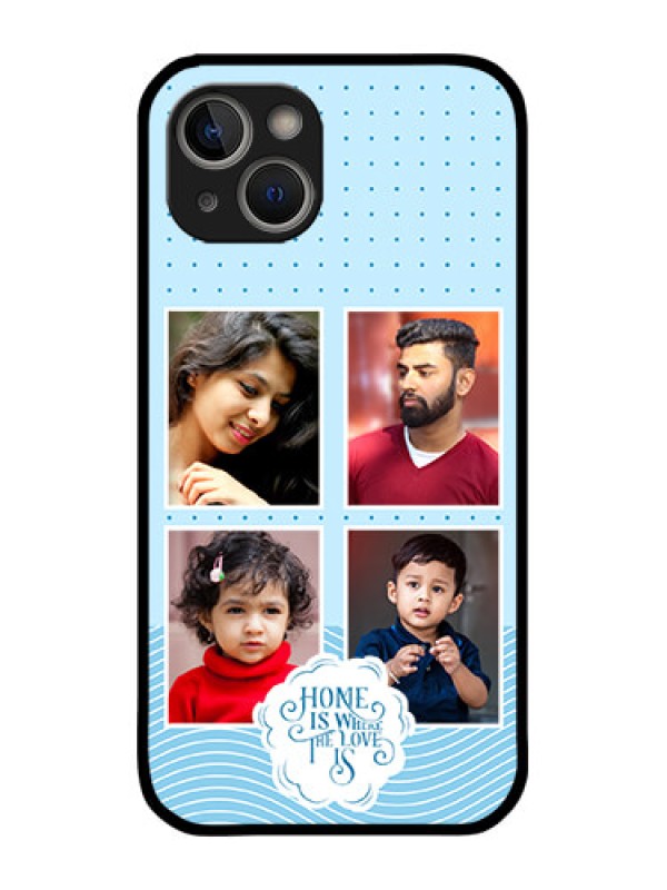 Custom iPhone 14 Custom Metal Phone Case - Cute Love Quote With 4 Pic Upload Design