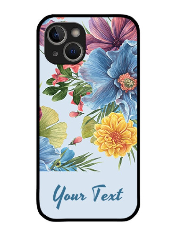 Custom iPhone 14 Custom Metal Phone Case - Stunning Watercolored Flowers Painting Design
