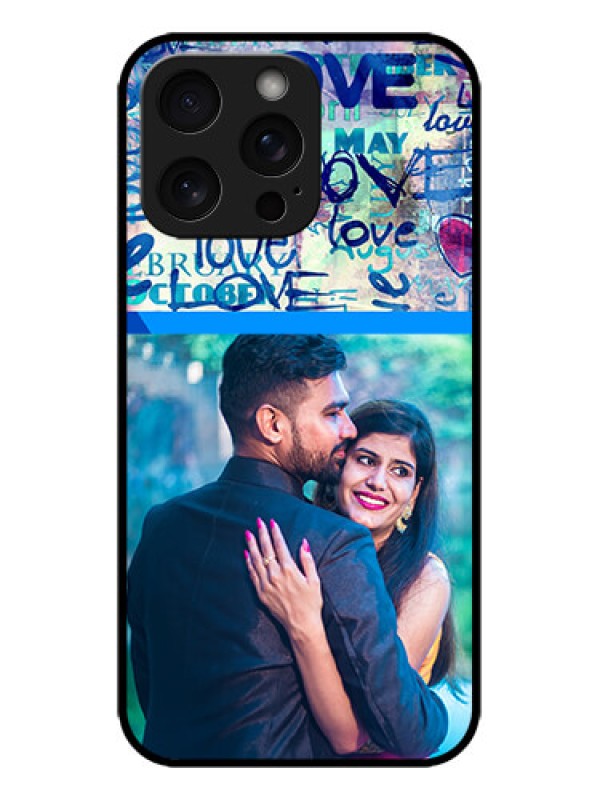Custom iPhone 15 Pro Max Custom Metal Phone CaseColorful Love Design