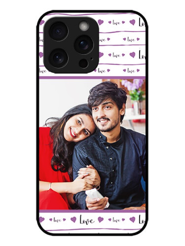 Custom iPhone 15 Pro Max Custom Metal Phone CaseCouples Heart Design