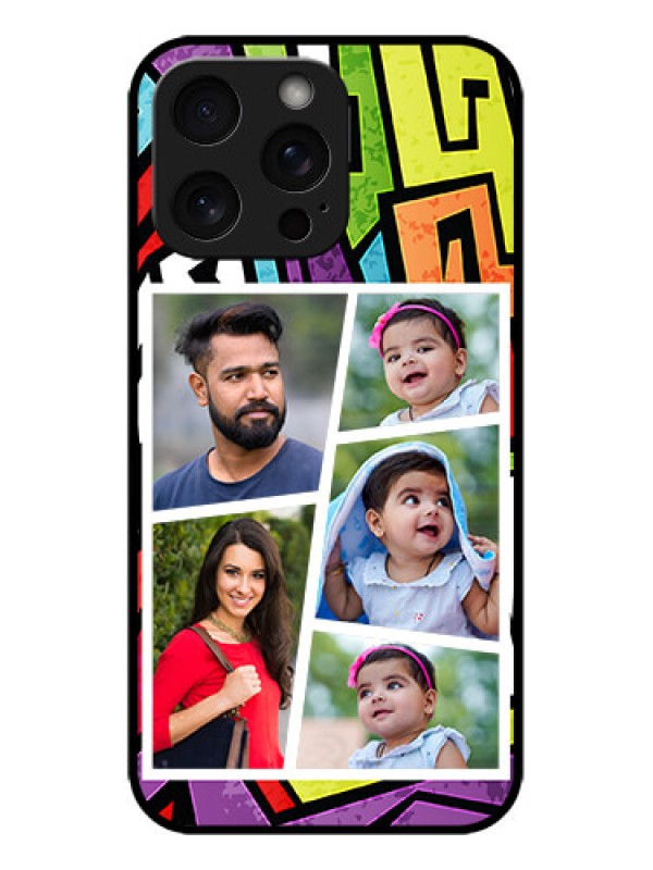 Custom iPhone 15 Pro Max Custom Metal Phone CaseGraffiti Pattern Design