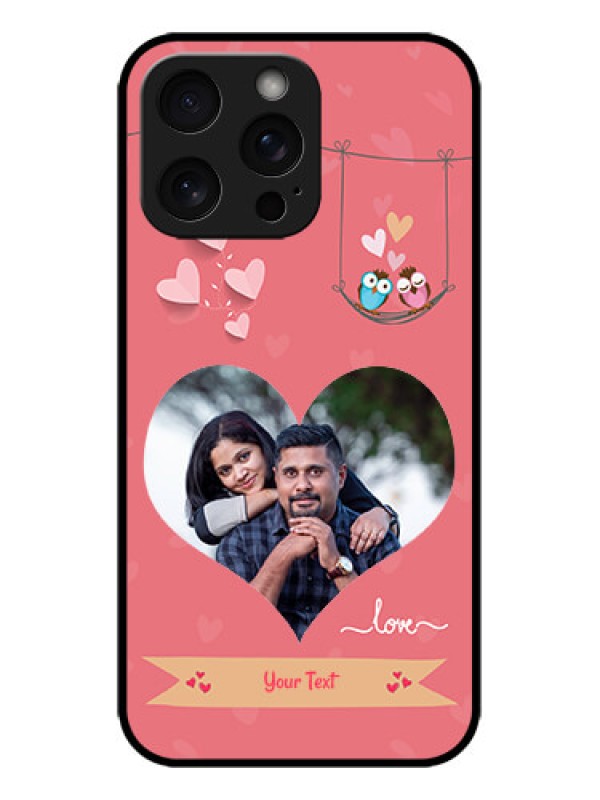 Custom iPhone 15 Pro Max Custom Metal Phone CasePeach Color Love Design