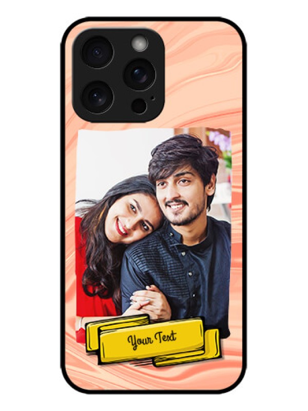 Custom iPhone 15 Pro Max Custom Metal Phone CaseMarble Texture Design