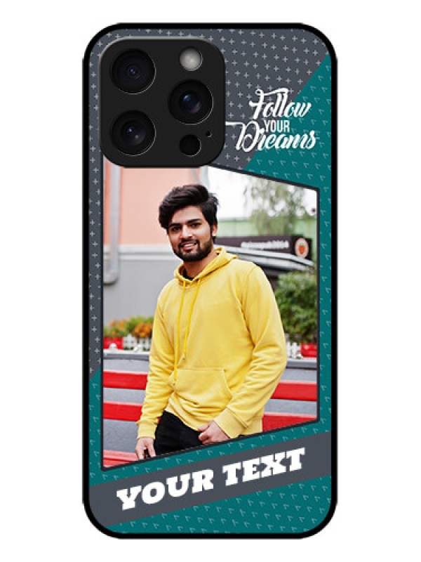 Custom iPhone 15 Pro Max Custom Metal Phone CaseBackground Pattern Design With Quote