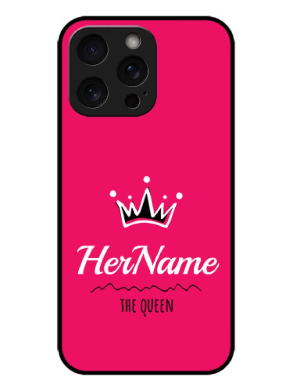 Custom iPhone 15 Pro Max Custom Metal Phone CaseQueen With Name Design
