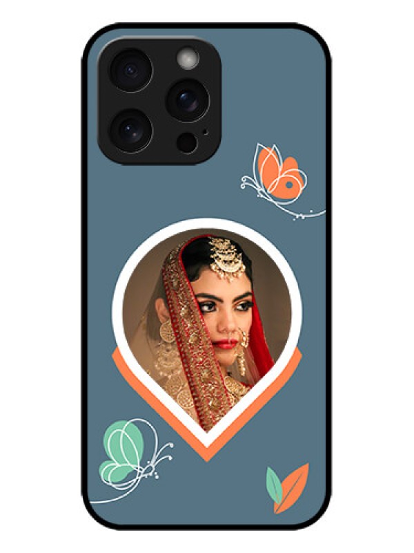 Custom iPhone 15 Pro Max Custom Metal Phone CaseDroplet Butterflies Design