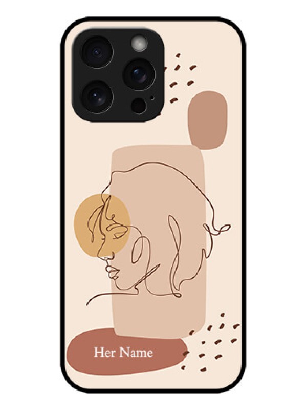Custom iPhone 15 Pro Max Custom Metal Phone CaseCalm Woman Line Art Design