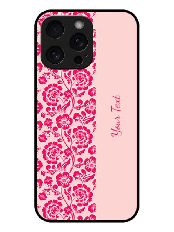 Custom iPhone 15 Pro Max Custom Metal Phone CaseAttractive Floral Pattern Design