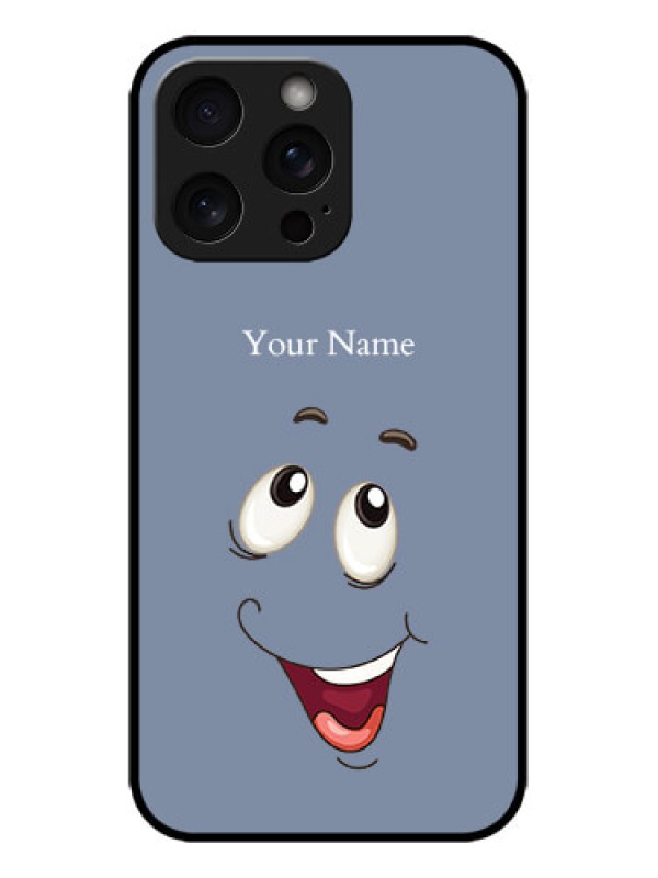 Custom iPhone 15 Pro Max Custom Metal Phone CaseLaughing Cartoon Face Design