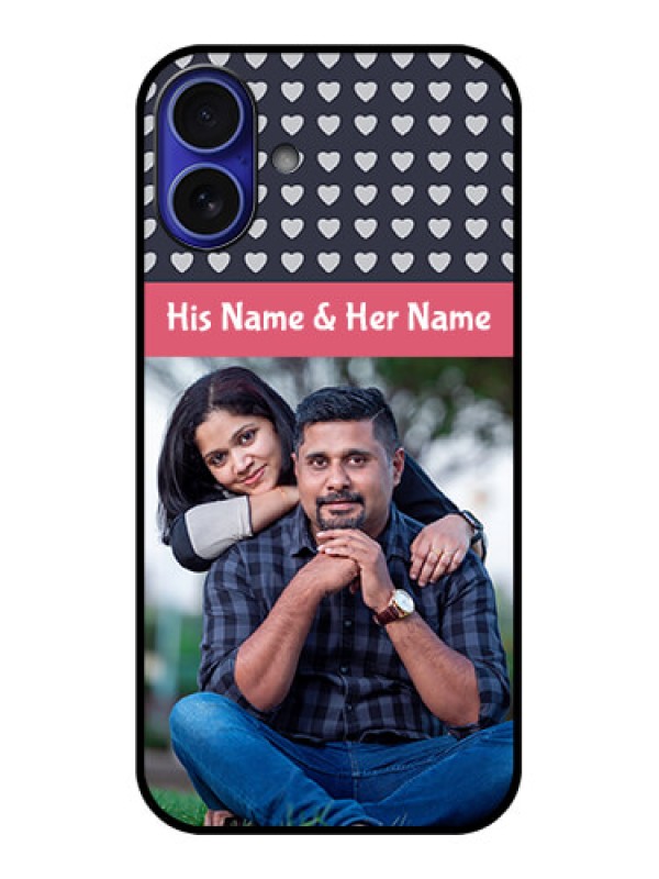 Custom iPhone 16 Plus Custom Metal Phone Case - Love Symbols Design