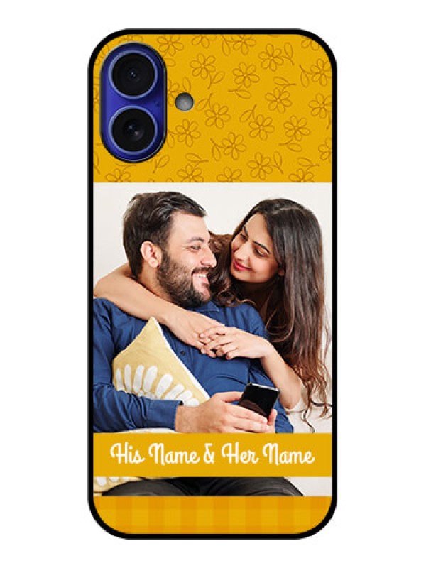 Custom iPhone 16 Plus Custom Metal Phone Case - Yellow Floral Design