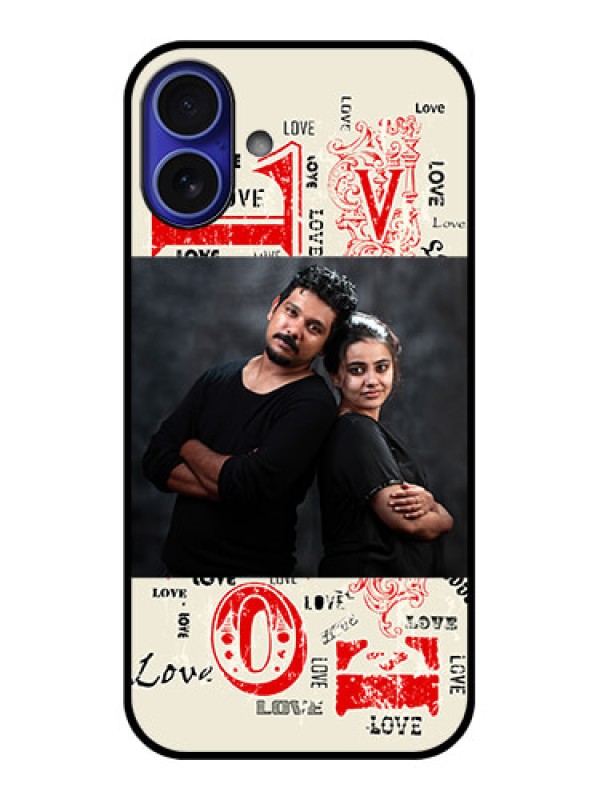 Custom iPhone 16 Plus Custom Metal Phone Case - Trendy Love Design Case