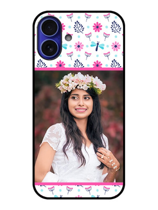 Custom iPhone 16 Plus Custom Metal Phone Case - Colorful Flower Design