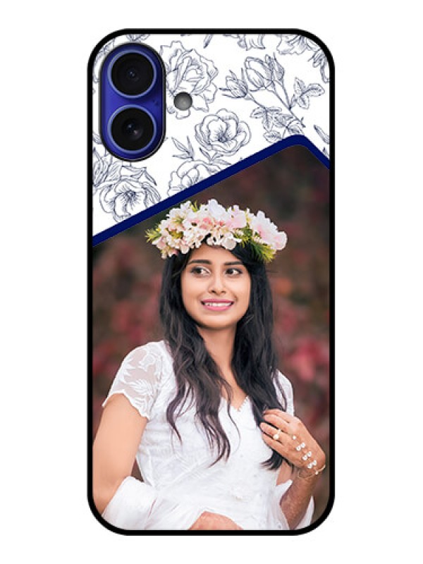 Custom iPhone 16 Plus Custom Metal Phone Case - Classy Floral Design
