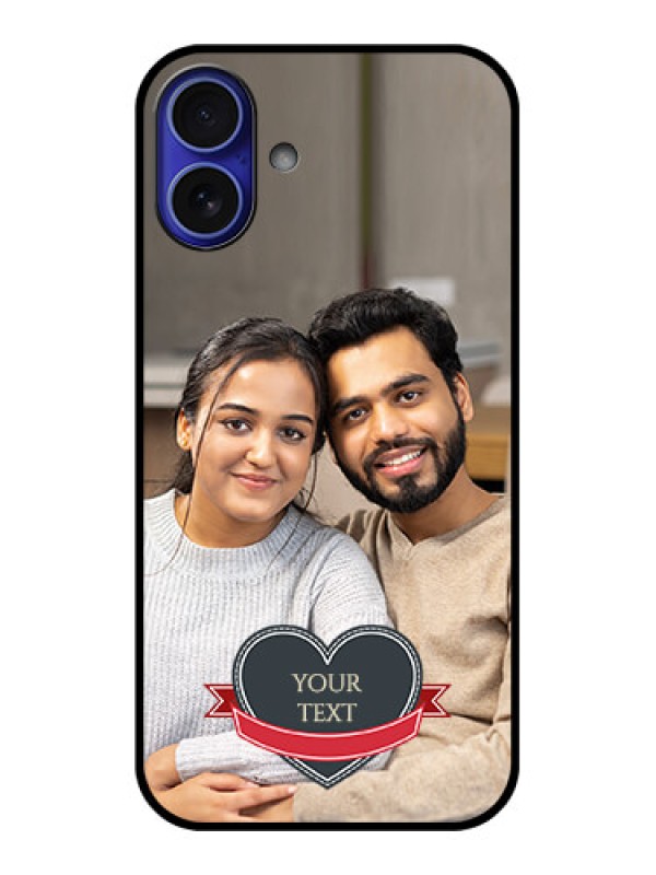 Custom iPhone 16 Plus Custom Metal Phone Case - Just Married Couple Design