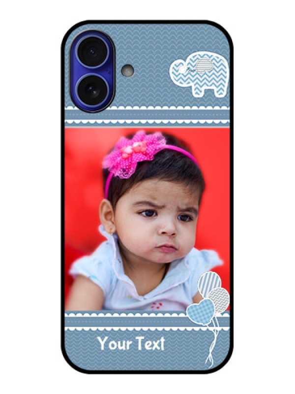 Custom iPhone 16 Plus Custom Metal Phone Case - With Kids Pattern Design