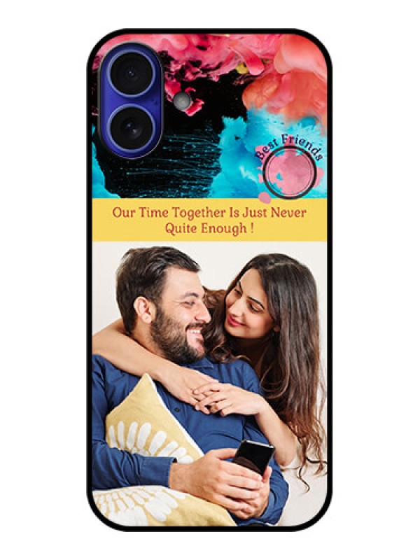 Custom iPhone 16 Plus Custom Metal Phone Case - Quote With Acrylic Painting Design