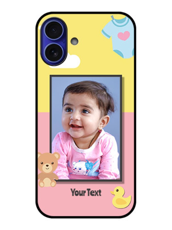 Custom iPhone 16 Plus Custom Metal Phone Case - Kids 2 Color Design