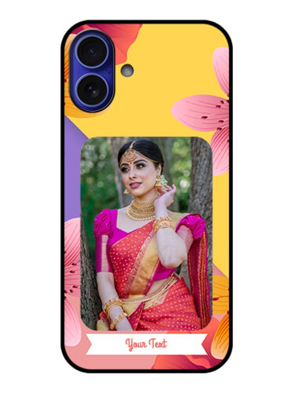 Custom iPhone 16 Plus Custom Metal Phone Case - 3 Image With Vintage Floral Design
