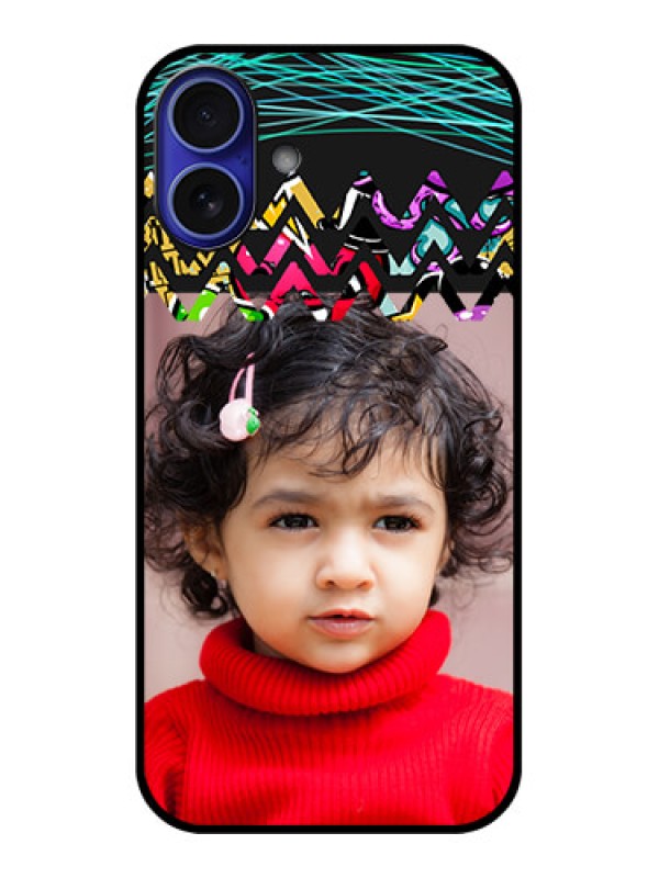 Custom iPhone 16 Plus Custom Metal Phone Case - Neon Abstract Design