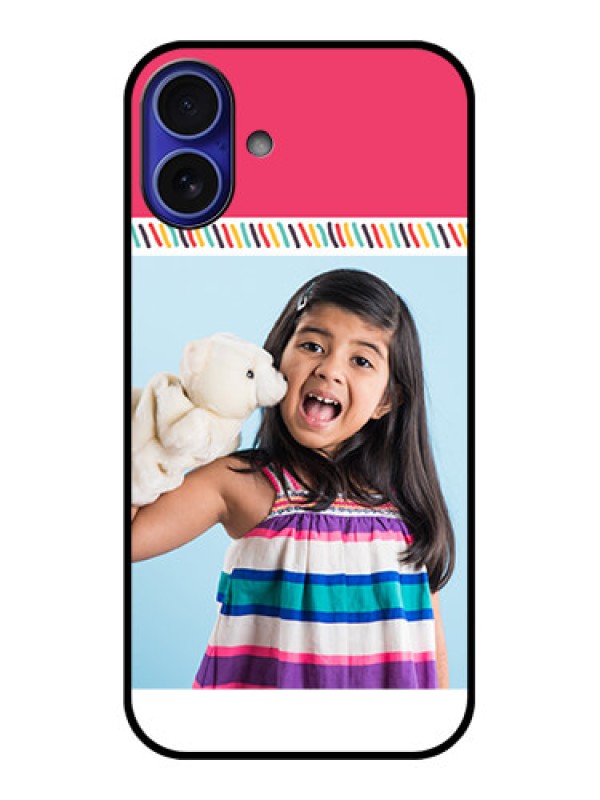Custom iPhone 16 Plus Custom Metal Phone Case - Line Art Design