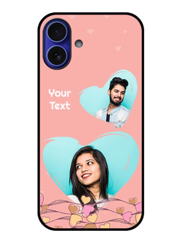 Custom iPhone 16 Plus Custom Metal Phone Case - Love Doodle Design