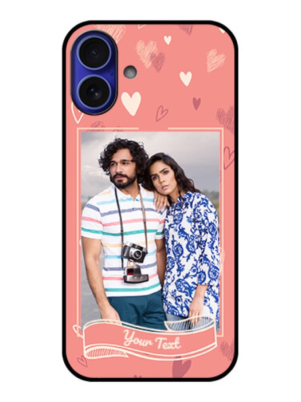 Custom iPhone 16 Plus Custom Metal Phone Case - Love Doodle Art Design