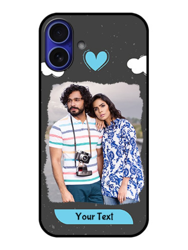 Custom iPhone 16 Plus Custom Metal Phone Case - Splashes With Love Doodles Design
