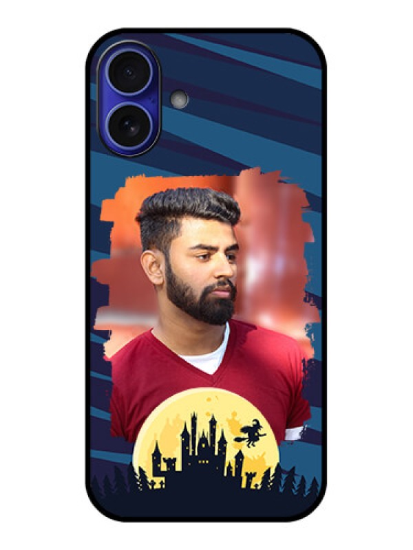Custom iPhone 16 Plus Custom Metal Phone Case - Halloween Witch Design