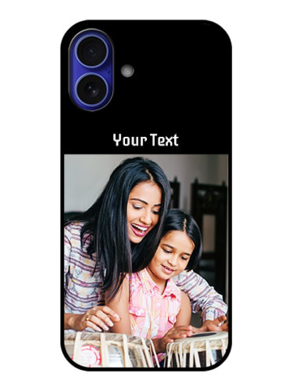 Custom iPhone 16 Plus Custom Metal Phone Case - Photo With Name Design