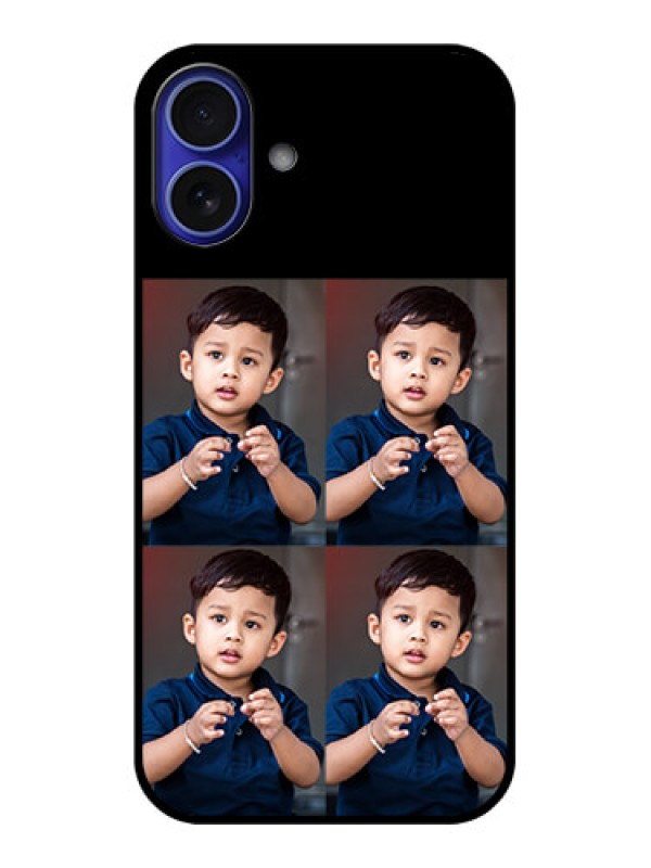 Custom iPhone 16 Plus Custom Metal Phone Case - 4 Image Holder Design
