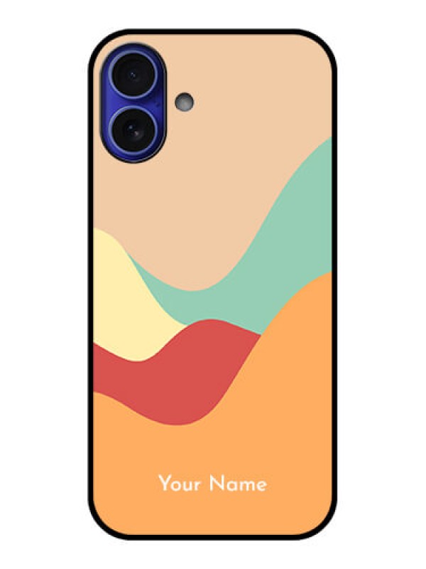 Custom iPhone 16 Plus Custom Metal Phone Case - Ocean Waves Multi - Colour Design
