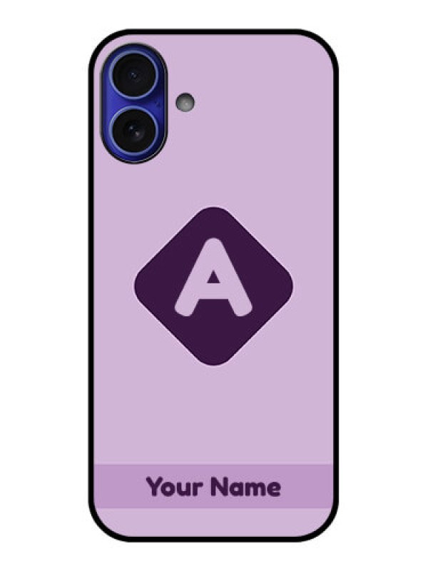 Custom iPhone 16 Plus Custom Metal Phone Case - Custom Letter In Curved Badge Design