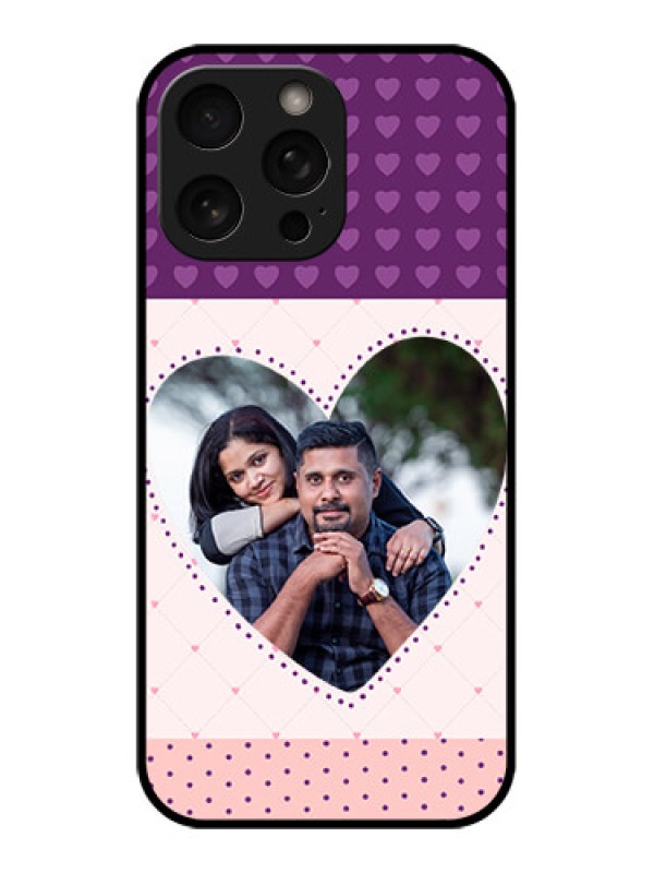 Custom iPhone 16 Pro Custom Metal Phone Case - Violet Love Dots Design