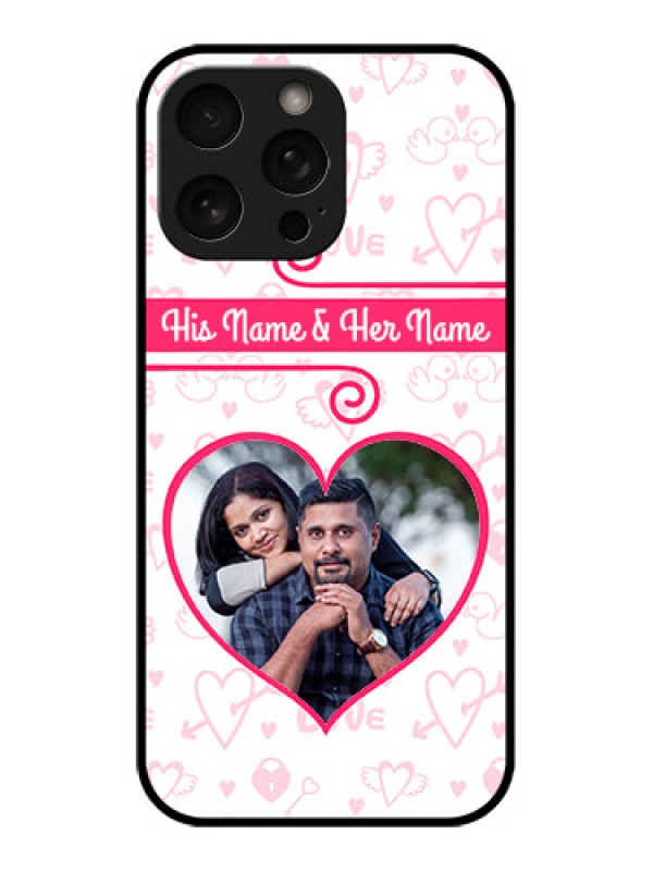 Custom iPhone 16 Pro Custom Metal Phone Case - Heart Shape Love Design