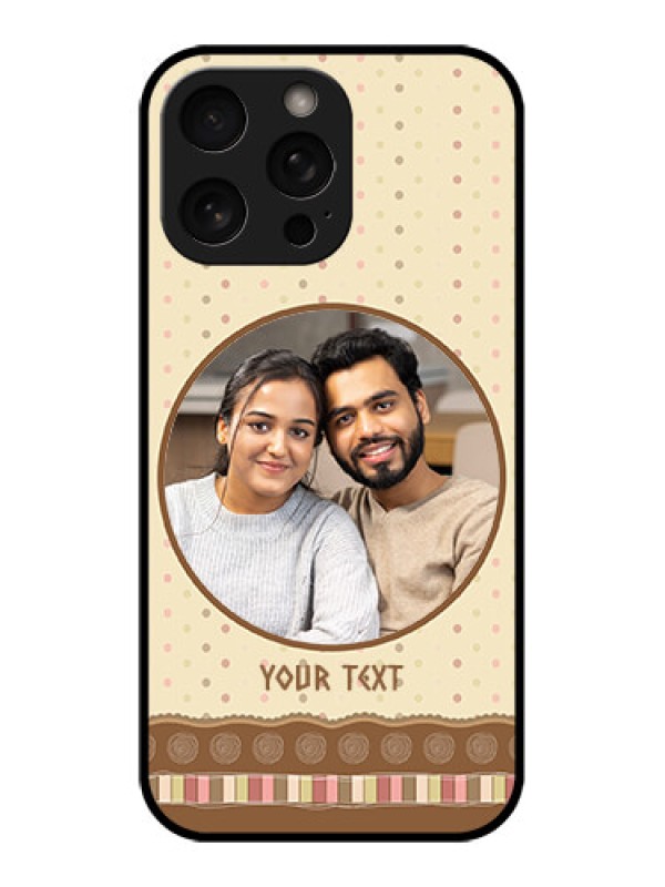 Custom iPhone 16 Pro Custom Metal Phone Case - Brown Dotted Mobile Case Design