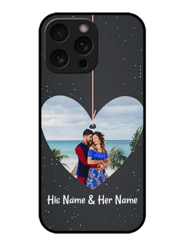 Custom iPhone 16 Pro Custom Metal Phone Case - Hanging Heart Design
