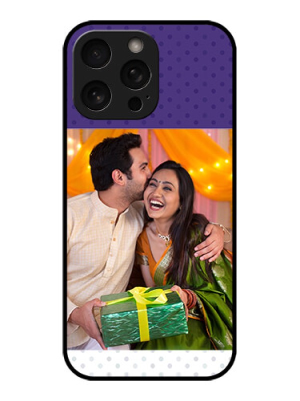 Custom iPhone 16 Pro Custom Metal Phone Case - Violet Colored Pattern Design