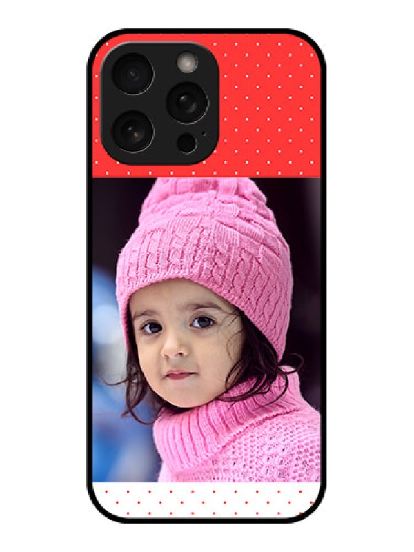 Custom iPhone 16 Pro Custom Metal Phone Case - Red Pattern Design
