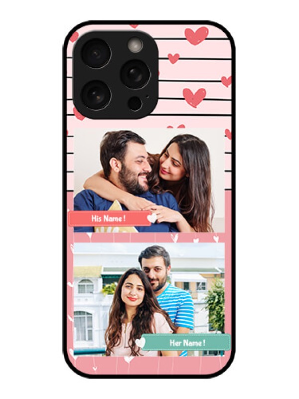 Custom iPhone 16 Pro Custom Metal Phone Case - Photo With Heart Design