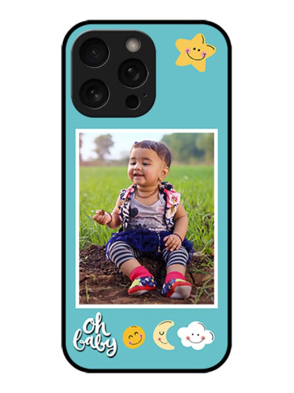 Custom iPhone 16 Pro Custom Metal Phone Case - Smiley Kids Stars Design