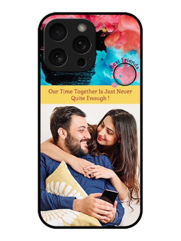 Custom iPhone 16 Pro Custom Metal Phone Case - Quote With Acrylic Painting Design