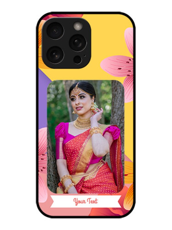 Custom iPhone 16 Pro Custom Metal Phone Case - 3 Image With Vintage Floral Design