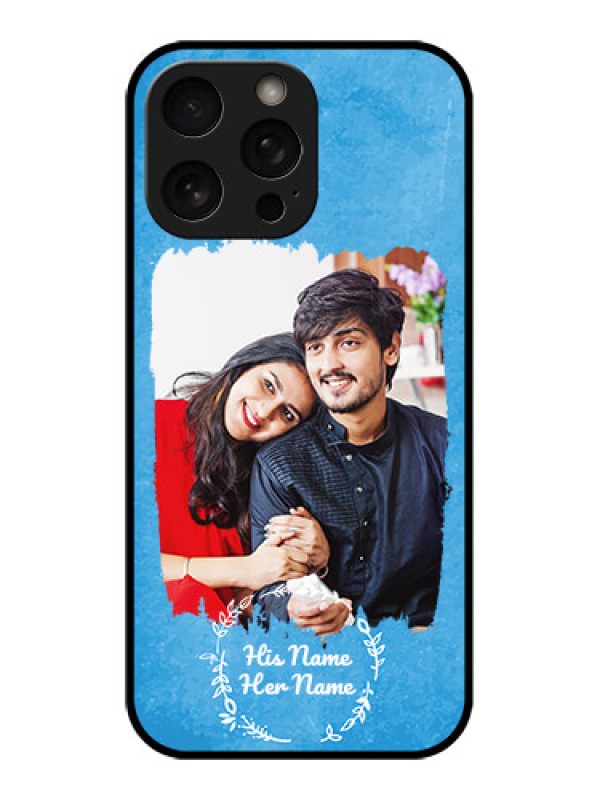 Custom iPhone 16 Pro Custom Metal Phone Case - Blue Color Vintage Design