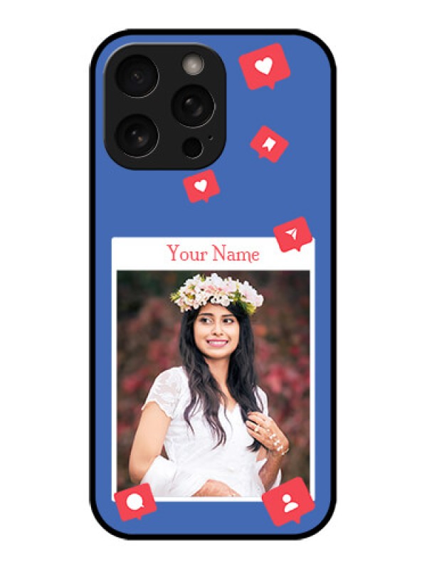 Custom iPhone 16 Pro Custom Metal Phone Case - Like Share And Comment Design