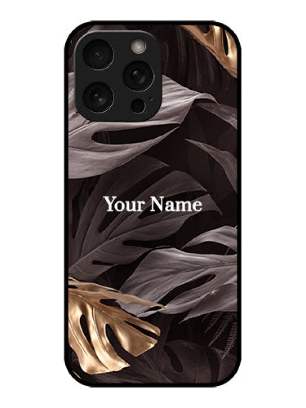 Custom iPhone 16 Pro Custom Metal Phone Case - Wild Leaves Digital Paint Design