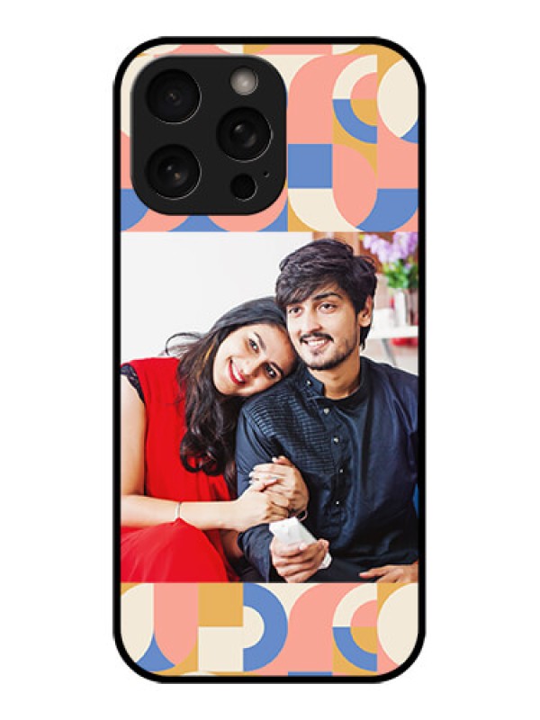 Custom iPhone 16 Pro Custom Metal Phone Case - Semi - Circle Maze Pattern Design