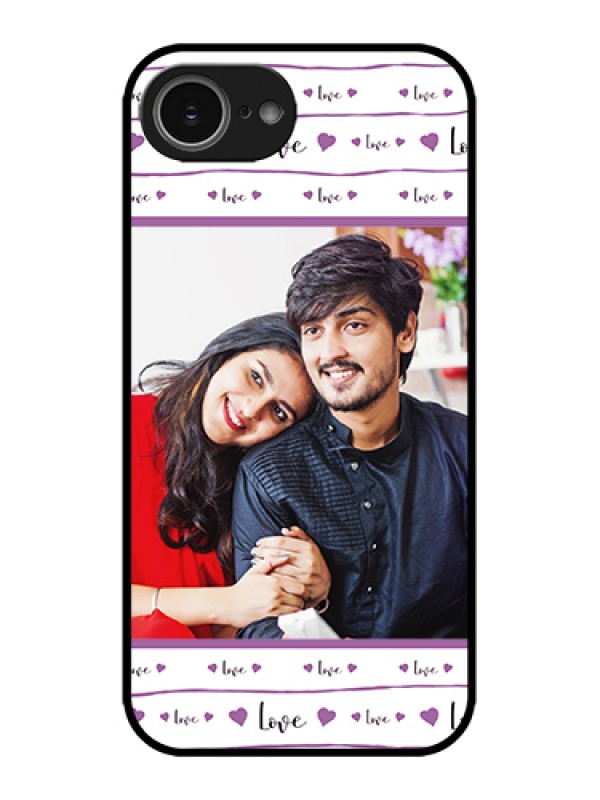 Custom Apple iPhone 16e Custom Metal Phone Case - Couples Heart Design