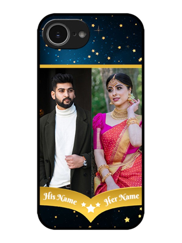 Custom Apple iPhone 16e Custom Metal Phone Case - Galaxy Stars Backdrop Design