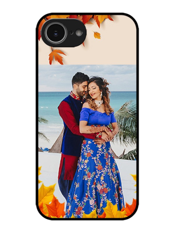 Custom Apple iPhone 16e Custom Metal Phone Case - Autumn Maple Leaves Design
